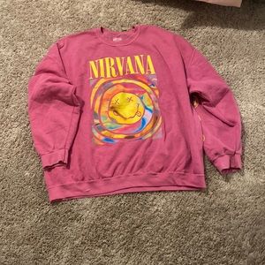 Pink nirvana sweatshirt size xl/l